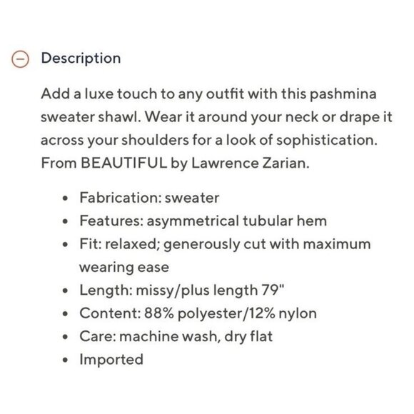 Beautiful by Lawrence Womens OS Zarian Pashmina Sweater Shawl Mtn Green - Picture 4 of 4